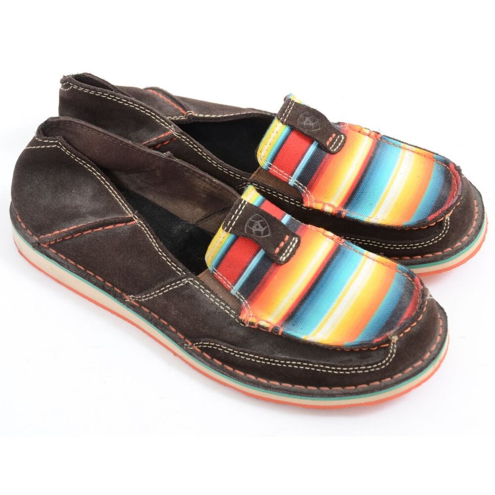 ARIAT Women's 8.5 Striped Cruiser Slip-on Moc Toe Flat Slip-On Shoes Cowgirl